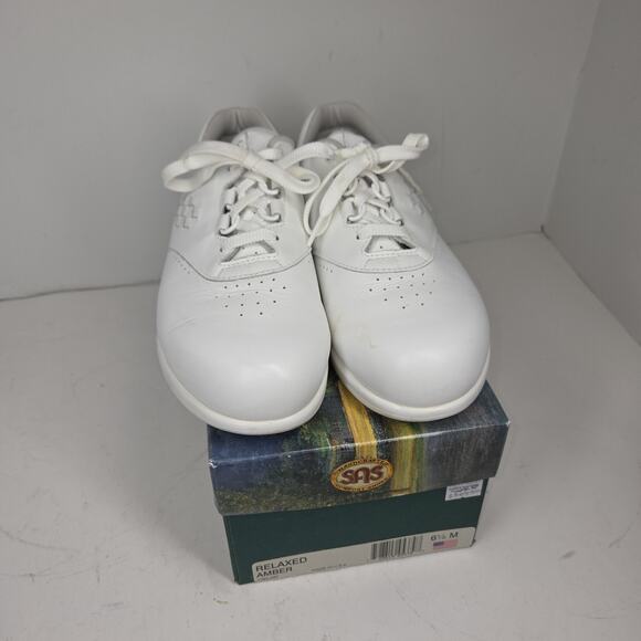 Vtg SAS Shoes Womens 6.5 Free Time White Comfort Walking Made In USA Walking - Picture 6 of 16